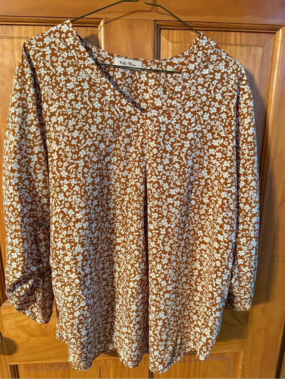 Feltman Rust Floral V-Neck Blouse